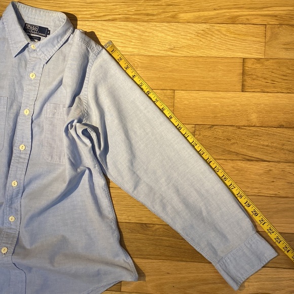 Vintage Polo Ralph Lauren Mens Cotton Blue Chambray Button Down size M - Picture 10 of 12